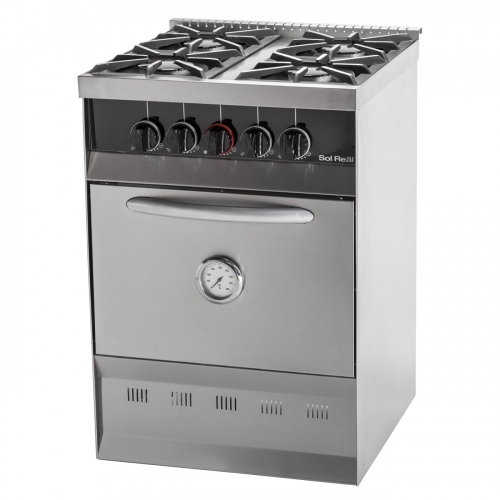 Cocina Industrial Sol Real 516mgv 4h 55cm Fundición Acero Inox