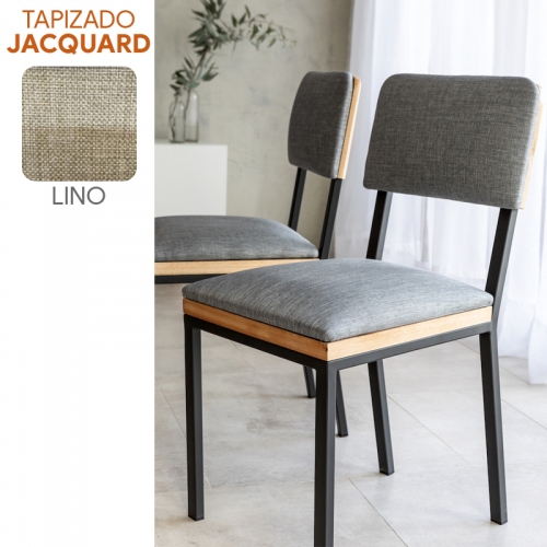 Silla Comedor Sil-car Tinca Jacq Lino Caño 30x20 Negro Mate