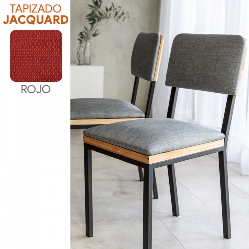 Silla Comedor Sil-car Tinca Jacq Rojo Caño 30x20 Negro Mate