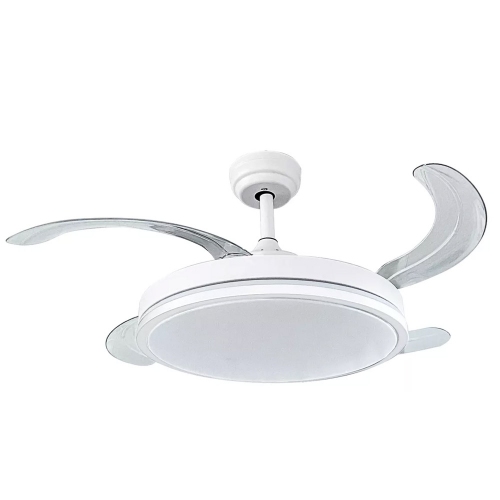 Ventilador De Techo Con Luz Protalia Y42 65w Retráctil Blanco