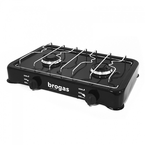 Anafe A Gas Sobremesada Brogas 8202 2h Gas Envasado Negro