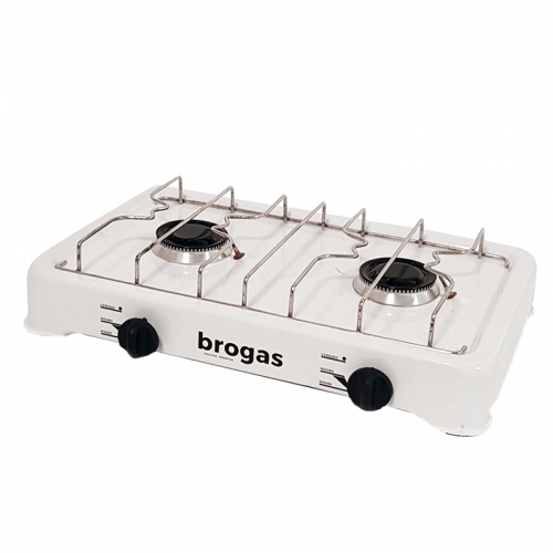 Anafe A Gas Sobremesada Brogas 8202 2h Gas Envasado Blanco