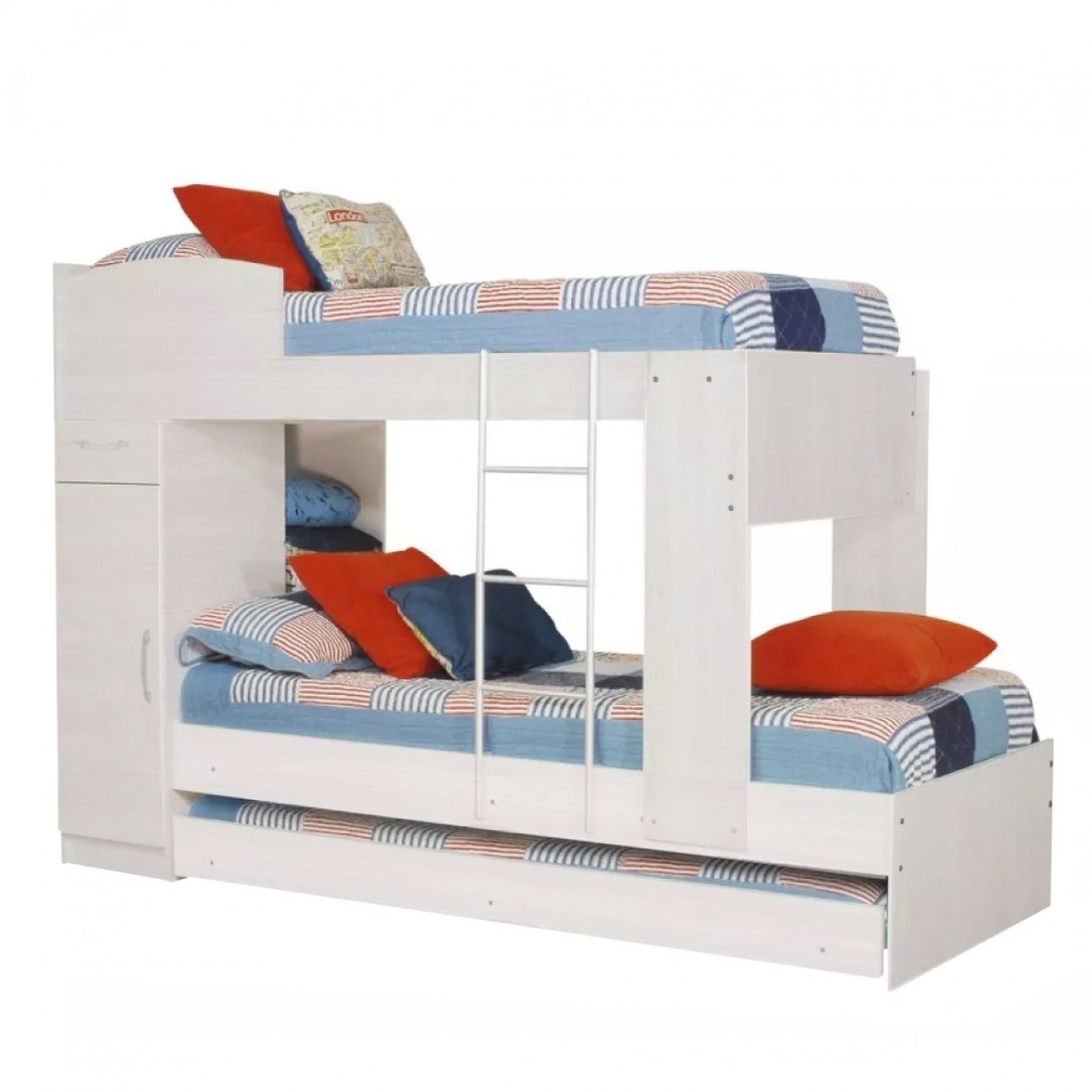 Imagen Cama Cucheta Triple Platinum 954 Con Placard  Gris