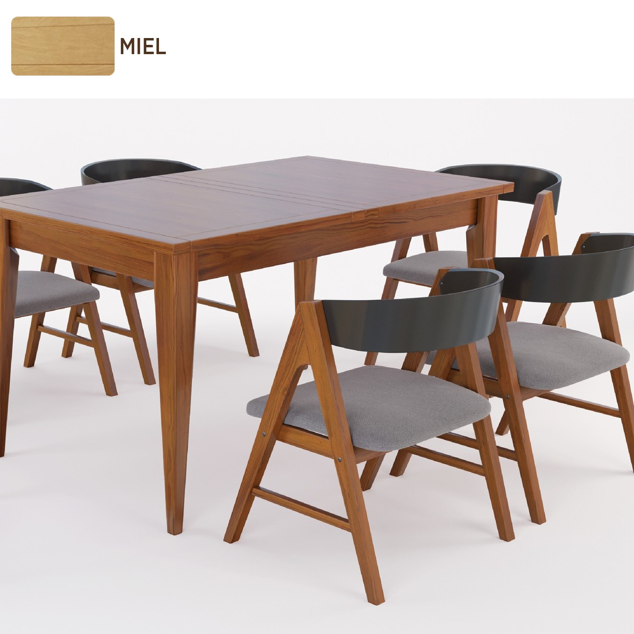 Imagen Mesa Comedor Inmacol 147 Escandinava 120x90 Madera Maciza Miel