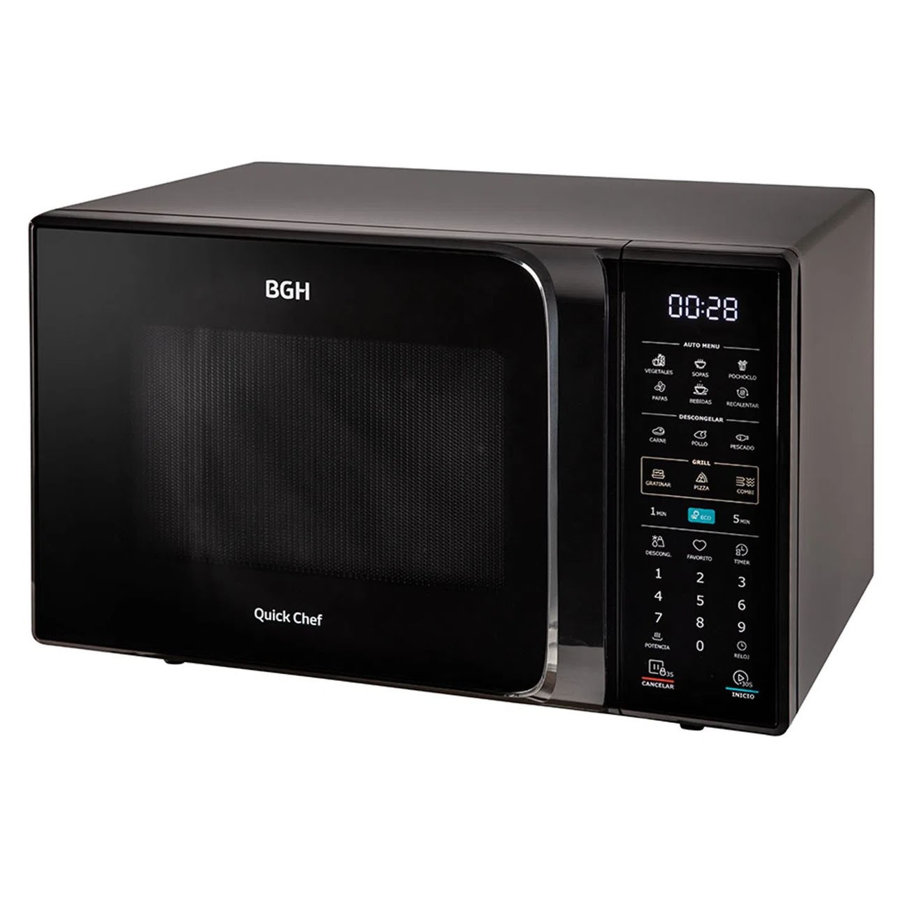 Imagen Microondas Con Grill Bgh B228dn20 28 Lts Digital Negro