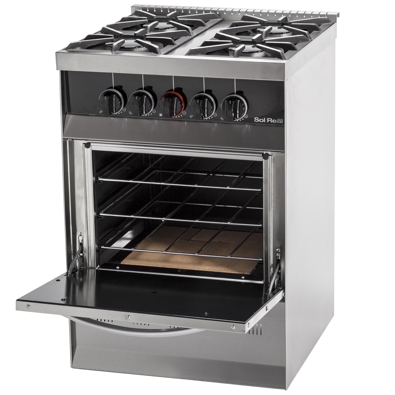 Imagen Cocina Industrial Sol Real 516mgv 4h 55cm Fundición Acero Inox