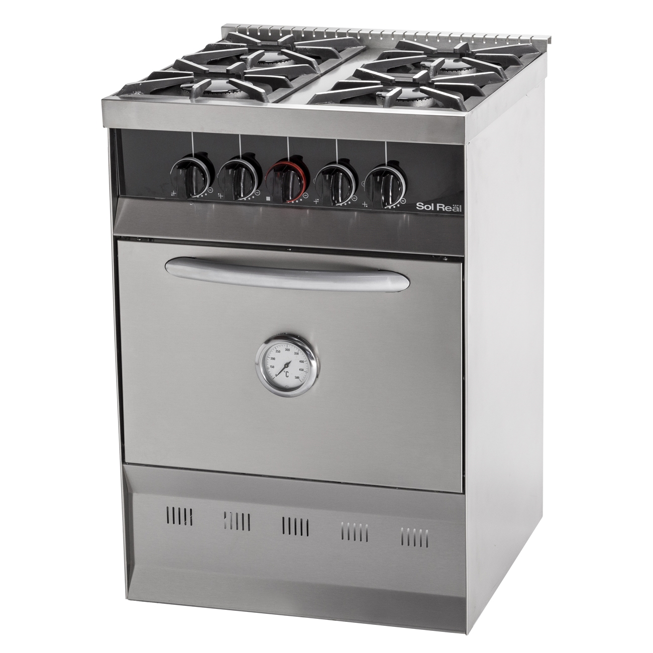 Imagen Cocina Industrial Sol Real 516mgv 4h 55cm Fundición Acero Inox