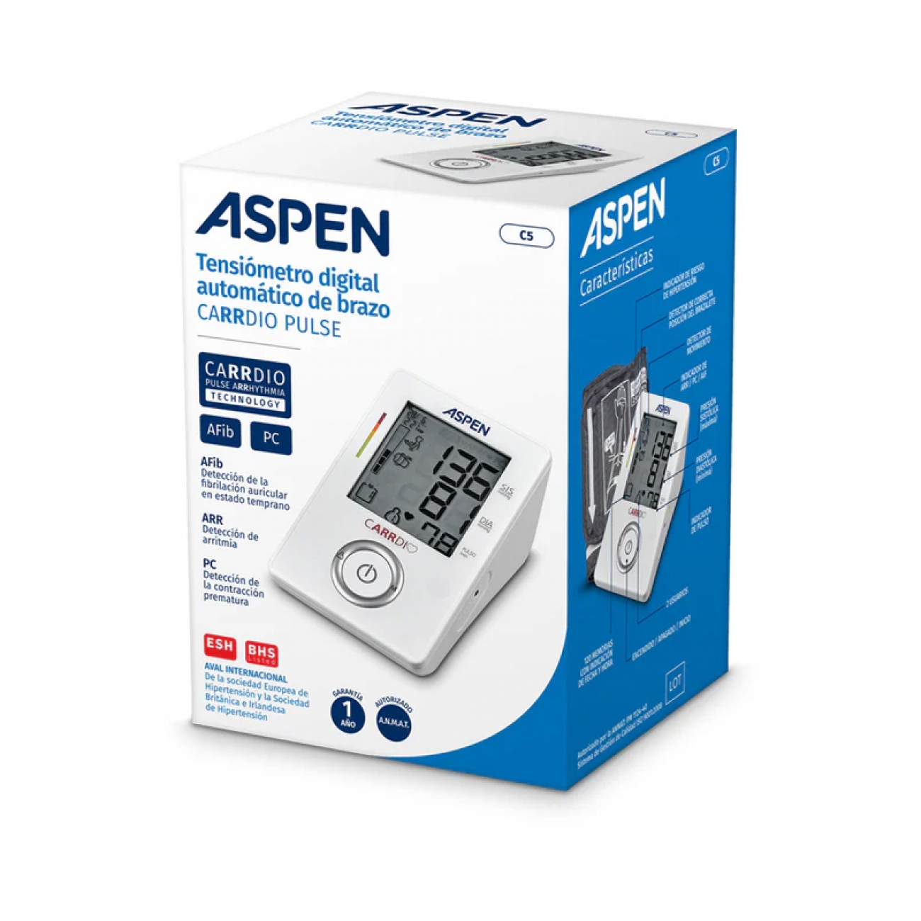 Imagen Tensiómetro Digital De Brazo Aspen C5-carrdio 160 Memorias