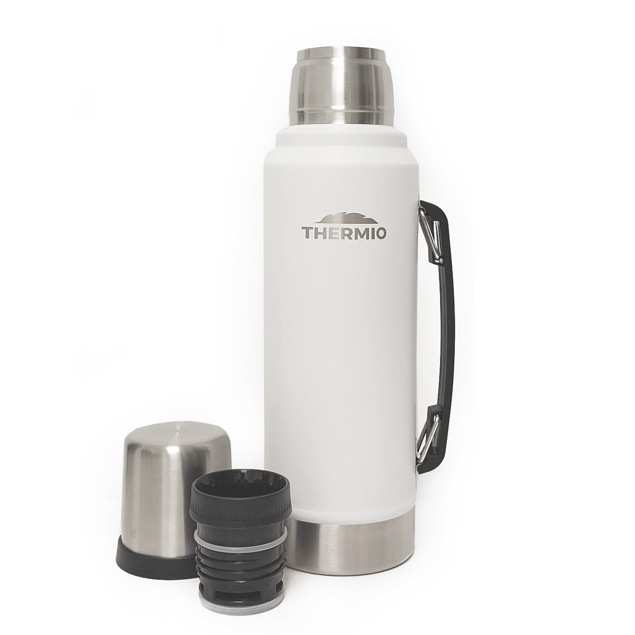 Imagen Termo Thermio Classic 1l Acero Pico Cebador Manija Blanco