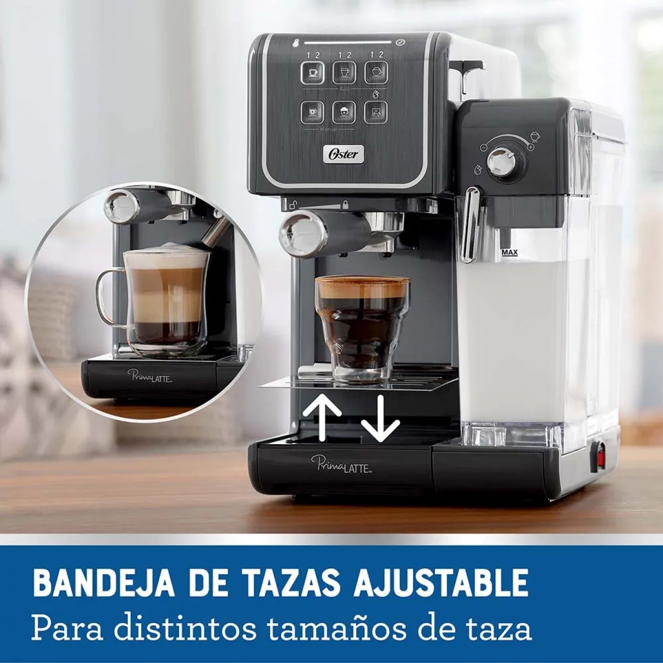 Imagen Cafetera Expreso Oster Bvstem6801 19 Bar Para Cápsulas Negra