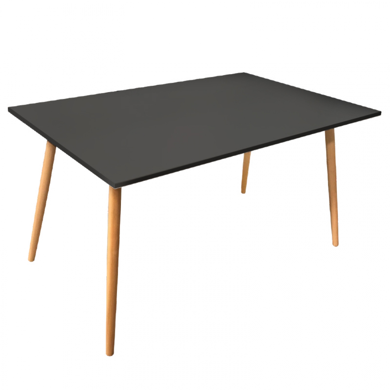 Imagen Mesa De Comedor Sit Mobili Kaunas 1.20m Pvc Negra Patas Madera