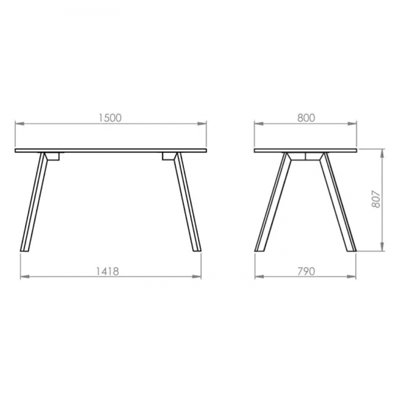 Imagen Mesa De Comedor Sil-car Nilo 150x80 Roble Caño 60x30 Blanco Brill