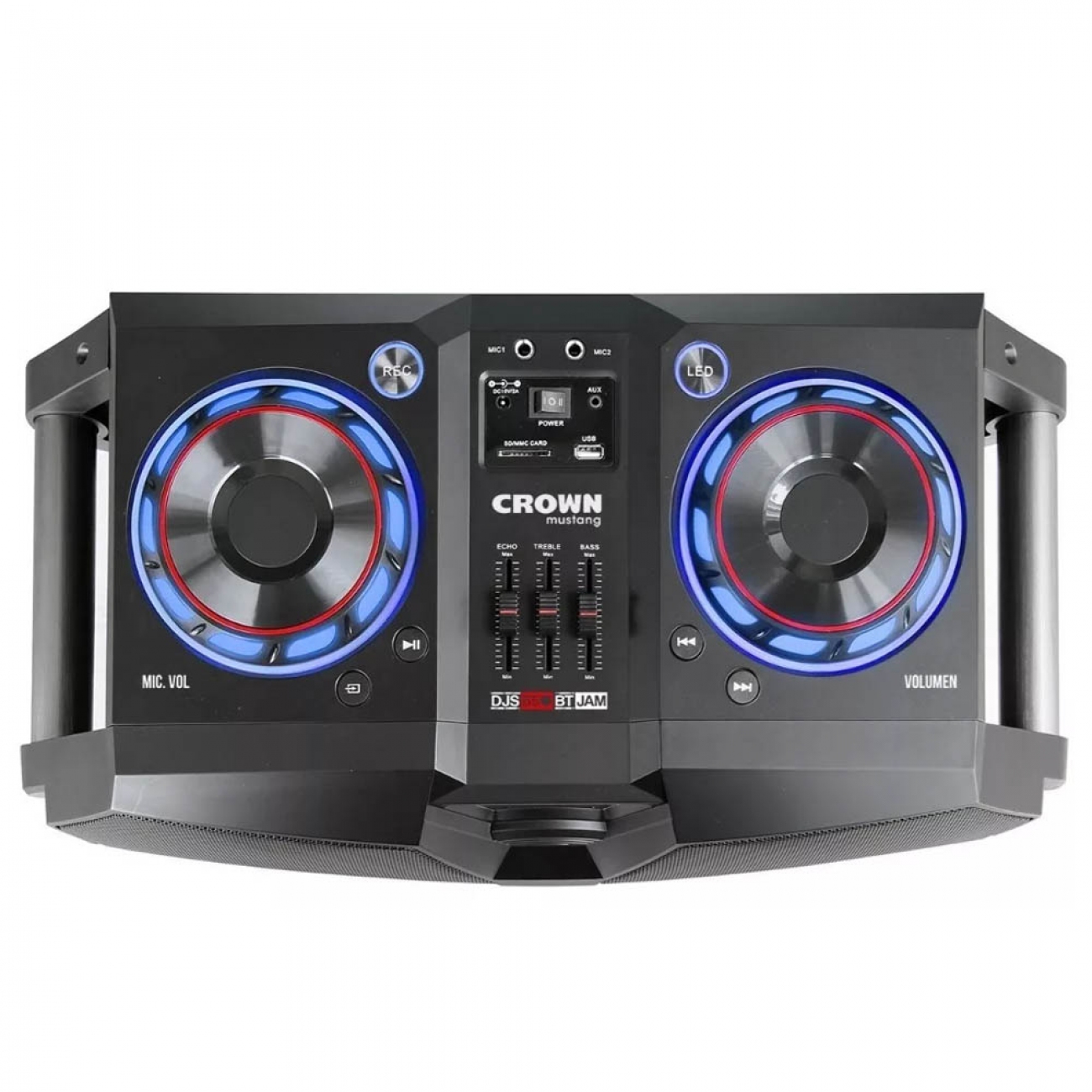 Imagen Parlante Portátil Crown Djs-650bt 800w Rms Bluetooth 2x6,5"