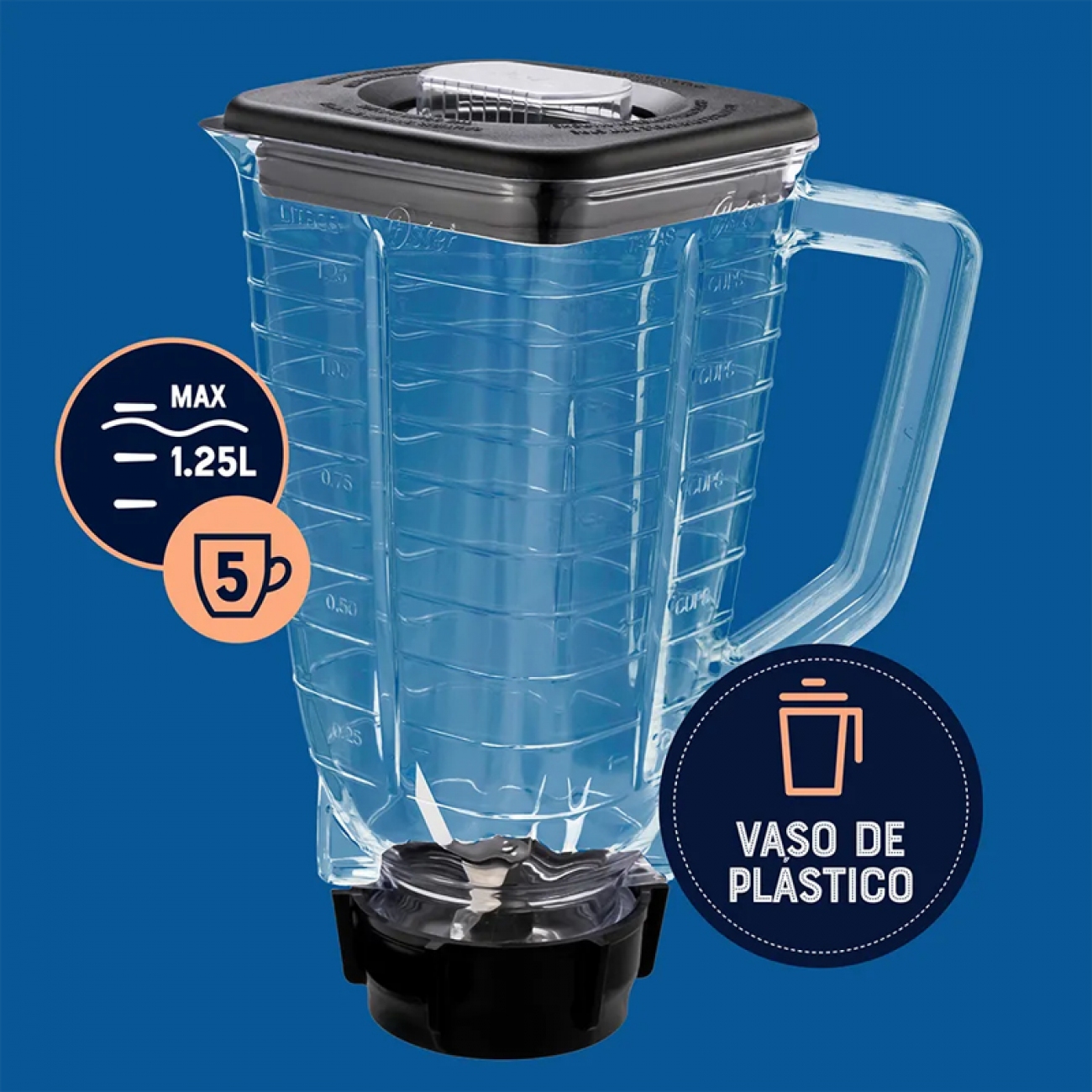 Imagen Licuadora Oster Blstkapbrd 550w 1,25 Lts Negra