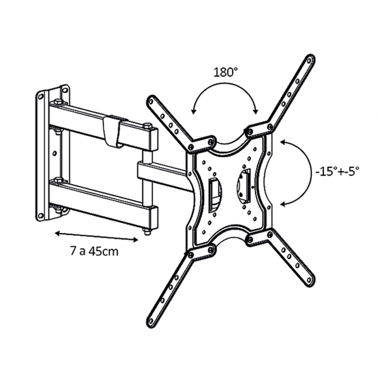 Imagen Soporte Tv Led Nakan Spl-578e 13" A 65" Extensible Giratorio