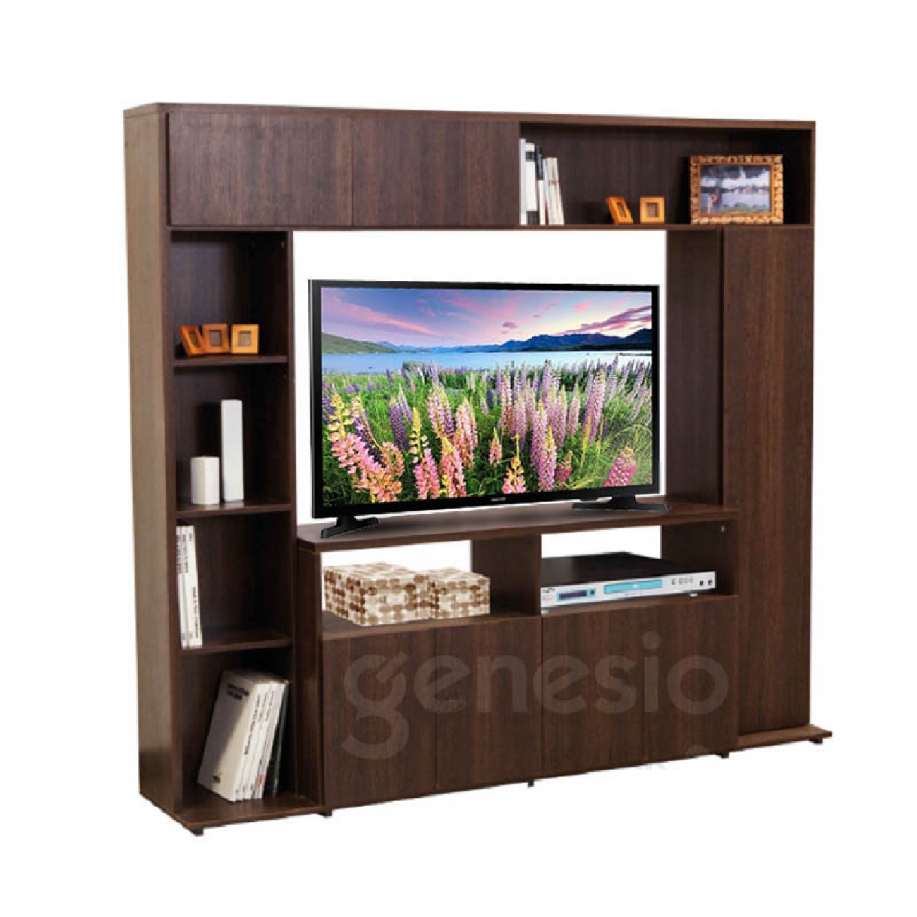 Imagen Mueble Modular Tv Led Platinum Mod 557 Color Tabaco